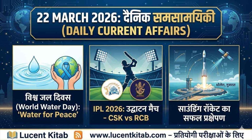 22 March 2026 Current Affairs MCQ in Hindi